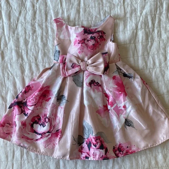 Sweet Heart Rose Floral Pink Sleeveless Dress Size 24 Months - Picture 1 of 11